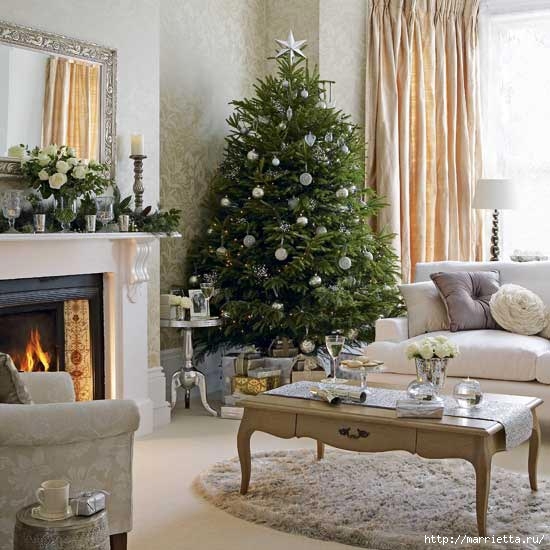 Самые красивые рождественские идеи. Елки в интерьере (55) (550x550, 166Kb)