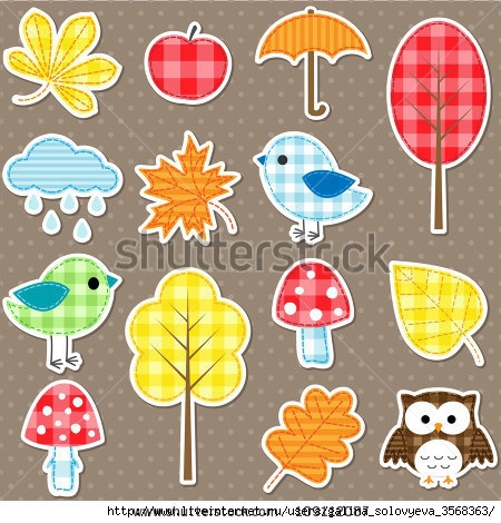 stock-vector-autumn-stickers-trees-leafs-mushrooms-and-birds-109112087 (450x470, 168Kb)