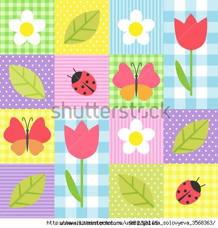 stock-vector-spring-background-with-flowers-butterflies-ladybugs-and-leafs-96232145 (450x470, 139Kb)