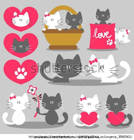stock-vector-two-cats-romantic-valentine-set-105844844 (450x470, 97Kb)