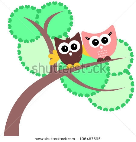 stock-vector-greeting-card-with-two-cute-owls-106467395 (450x470, 80Kb)