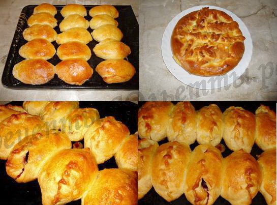 Пирожки из дрожжевого теста с яблоками и повидлом в духовке — рецепт с фото пошагово