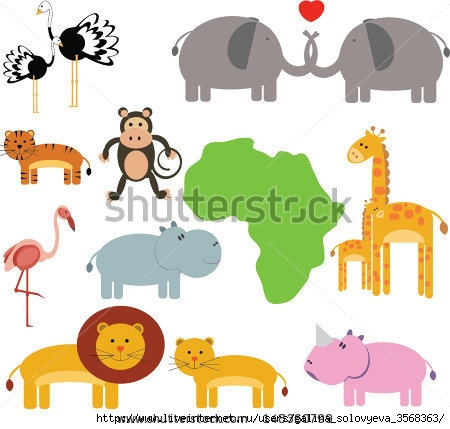 stock-vector-african-animal-friends-148360799 (450x429, 97Kb)