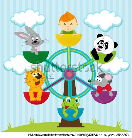 stock-vector-carousel-with-the-boy-and-animals-140005855 (450x470, 128Kb)