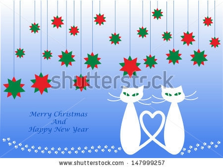 stock-vector-merry-christmas-card-design-with-pair-of-cats-in-love-footprints-colorful-decorations-and-place-147999257 (450x338, 96Kb)