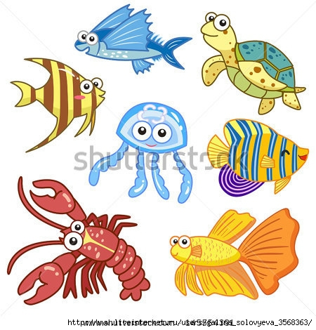 stock-vector-cartoon-sea-animals-set-with-white-background-145554391 (450x470, 149Kb)