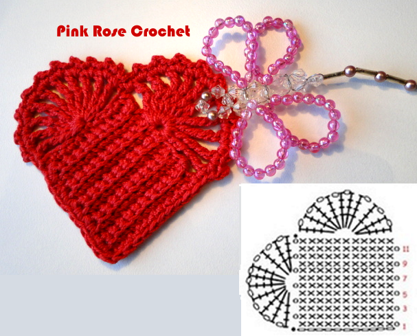 Coração de Croche gr  Crochet Red Heart (607x489, 471Kb)