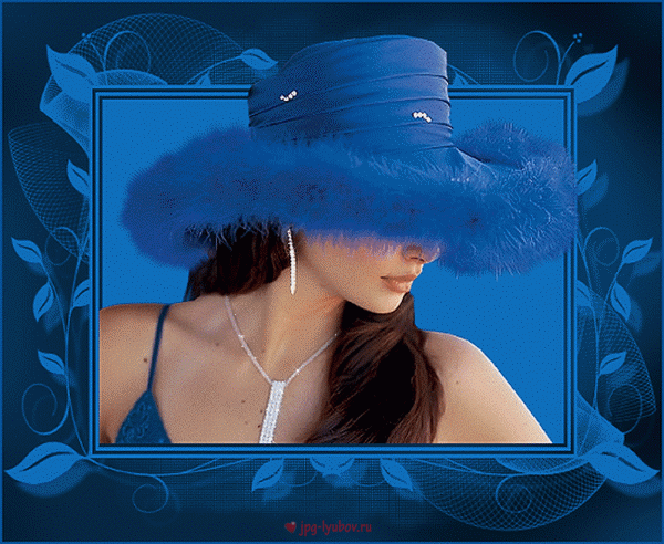 женщина шляпа голубая (600x492, 180Kb)