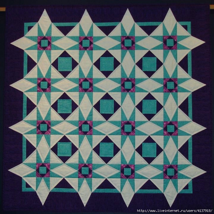 Схема лоскутного одеяла из квадратов с размерами
