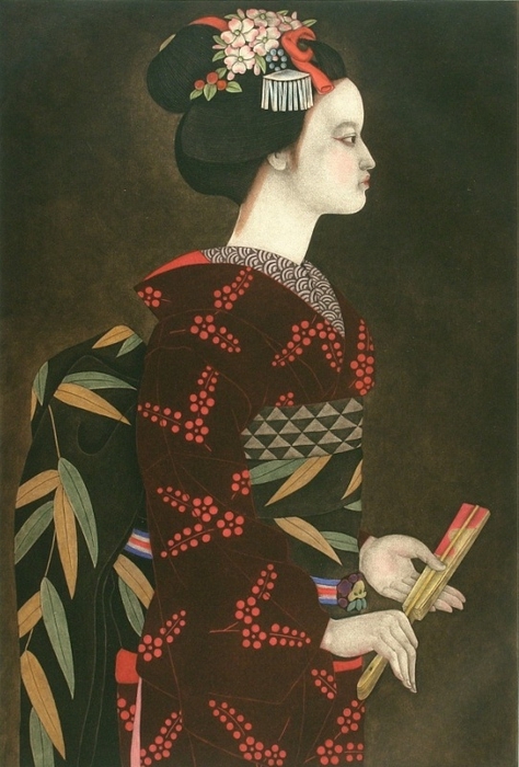 Kohei Morita 1916- - Maiko with a Folding Fan (474x700, 239Kb)