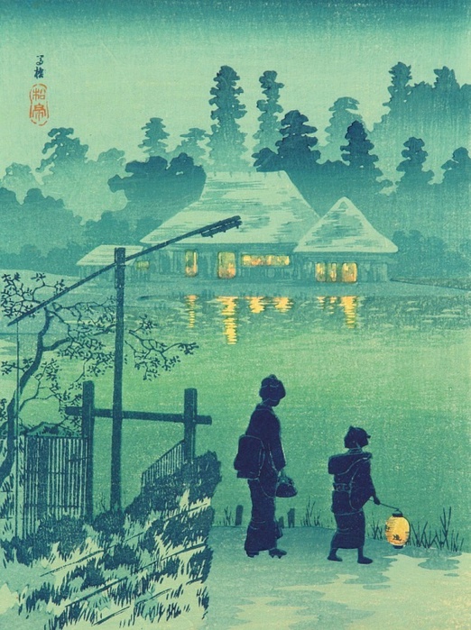  Hiroaki (Shotei) Takahashi 1871-1945 - Lakeside House (522x700, 177Kb)