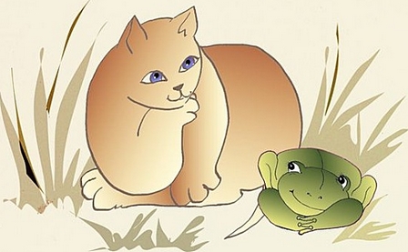 helenedurioporter_animaux-chat-et-grenouille (448x277, 89Kb)