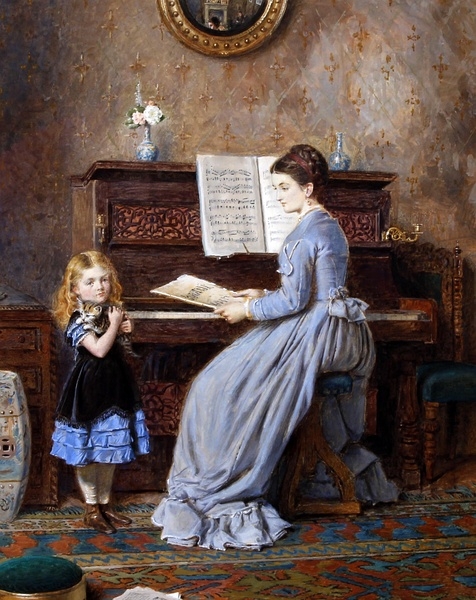 George Goodwin Kilburne The Piano Lesson,1871 (476x600, 245Kb)