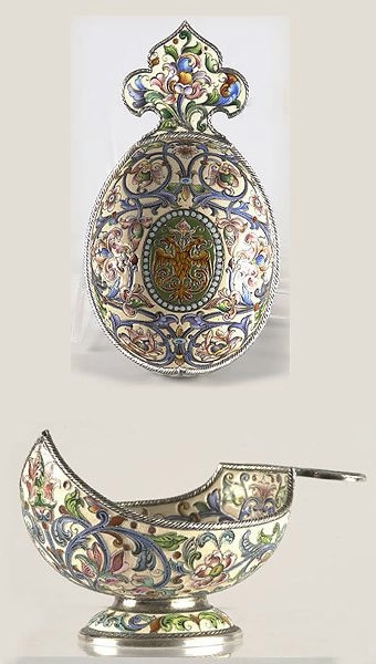 ienamel kovsh made by Feodor Ruckert and retailed by Ovchinnikov, Moscow, 1899-1908 (340x600, 111Kb)
