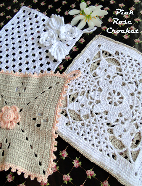 Pega Panelas Quadrado com Flor Crochet Pot Holders (480x630, 869Kb)