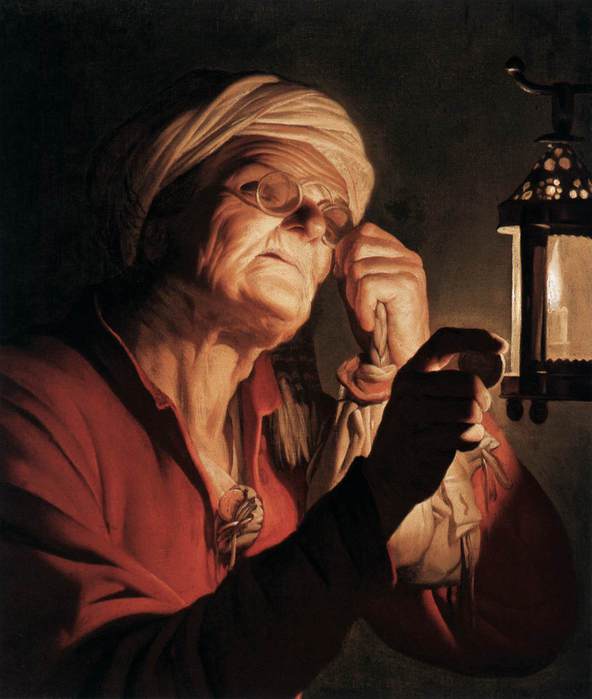 Gerrit van HONTHORST. Old Woman Examining a Coin (592x700, 37Kb)