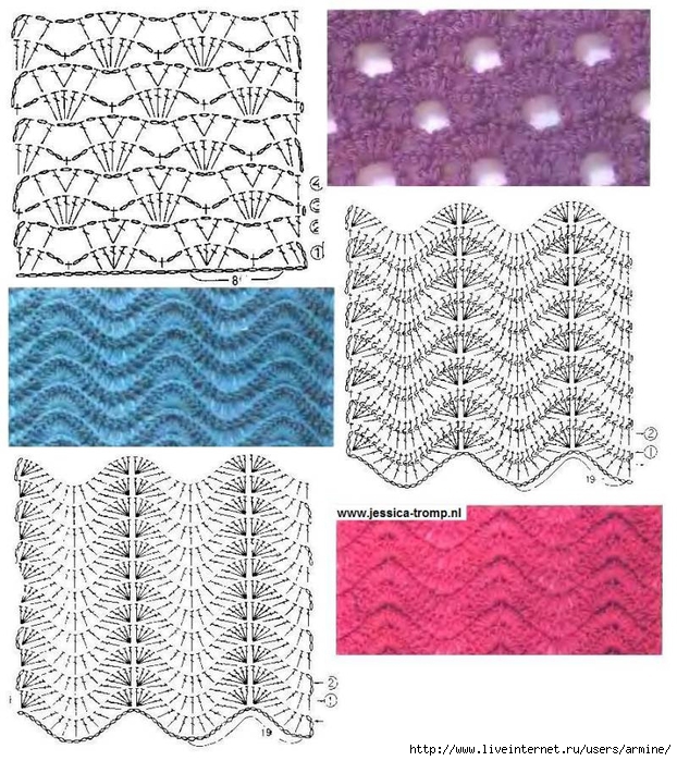 Узоры крючком схемы и картинки