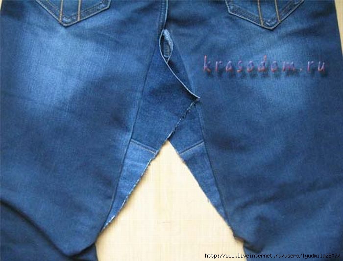 Как пришить заплатки к протертым между ног джинсам