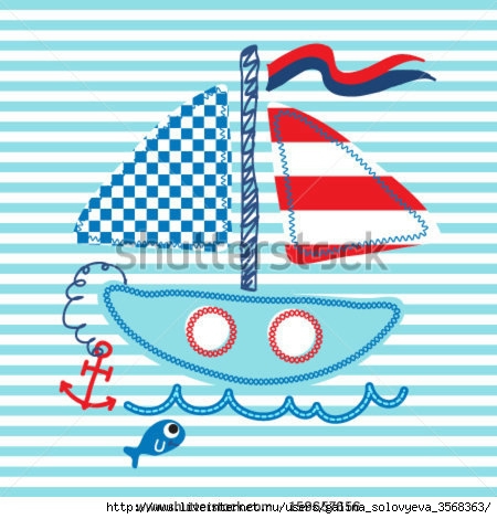 stock-vector-vector-illustration-of-cute-cartoon-sail-boat-anchor-and-a-fish-159657656 (450x470, 140Kb)