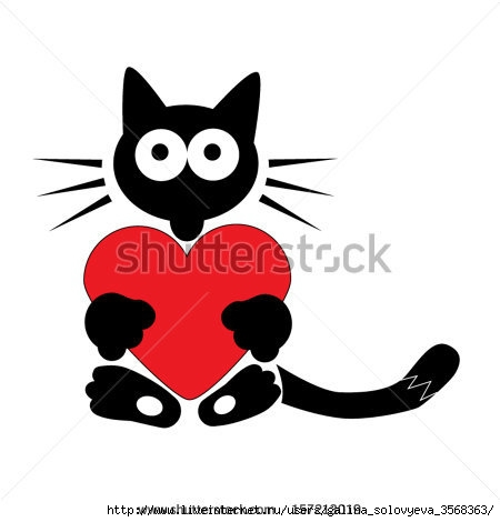 stock-vector-black-cat-in-love-157213019 (450x470, 55Kb)