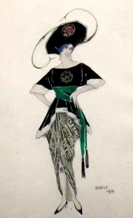 ++Эскиз костюма Этель Леви к ревю Хэлло Танго, 1914 (427x700, 166Kb)