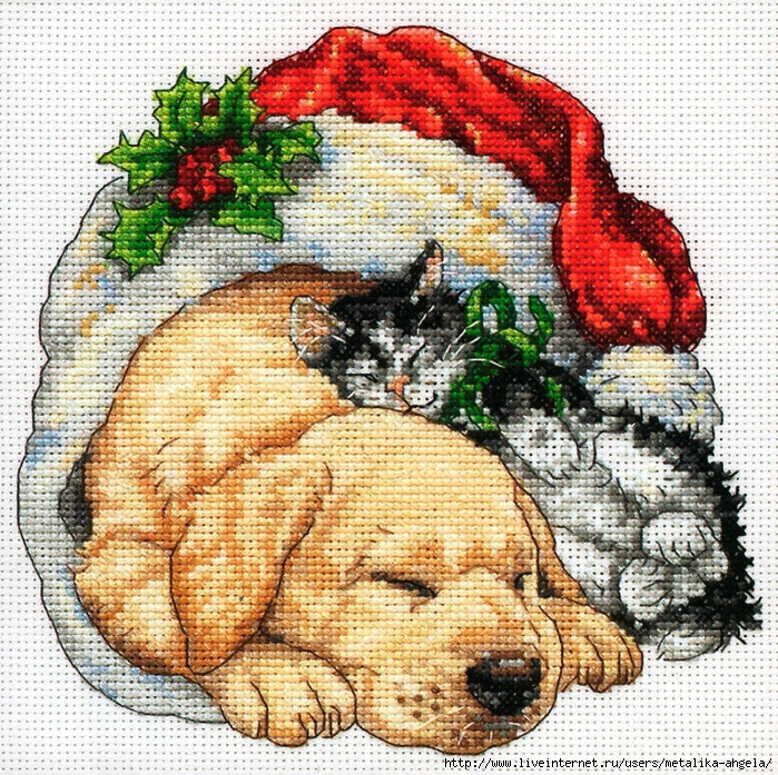 Stitchart-Christmas-Morning-Pets0 (700x697, 641Kb)
