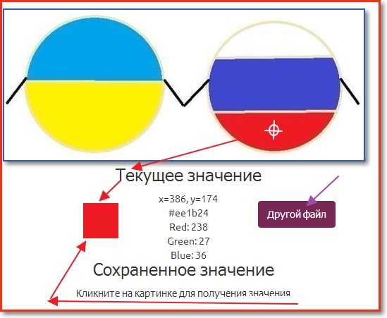 Цвет каждого пикселя