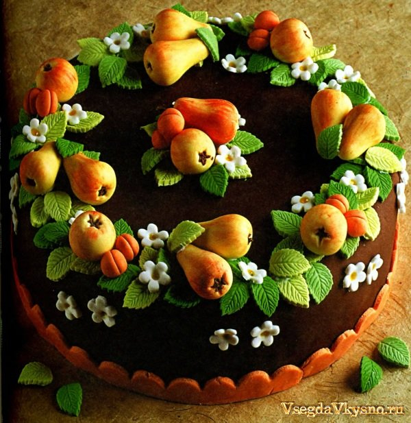 Шоколадный торт с фруктами рецепт с фото пошагово