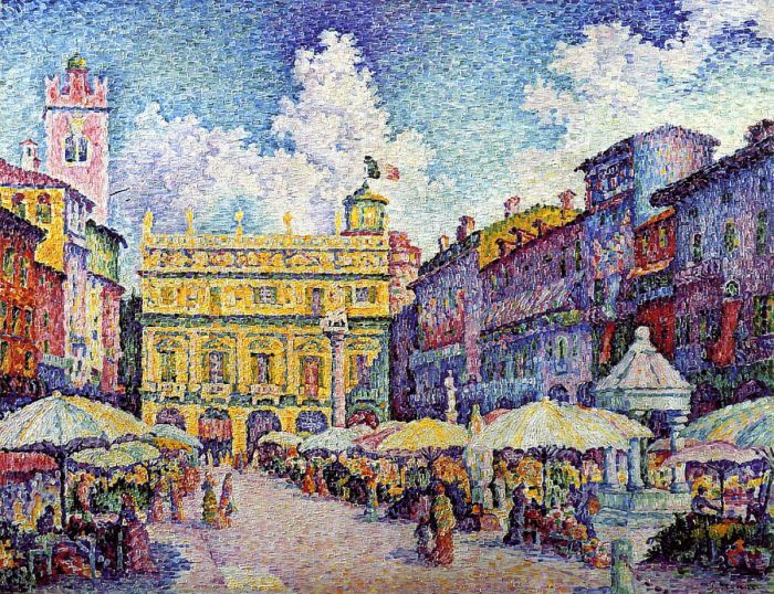 The Market of Verona, 1909 (700x538, 648Kb)