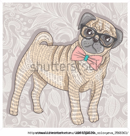 stock-vector-hipster-pug-with-glasses-and-bowtie-cute-puppy-illustration-for-children-and-kids-dog-background-186300629 (450x470, 161Kb)