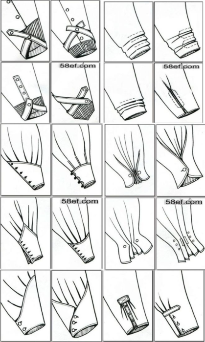 Укорачивание на голову 5 букв. Виды обработки низа рукава. Способы обработки низа рукава. Схема обработки низа рукава. Обработка рукавов без манжет.