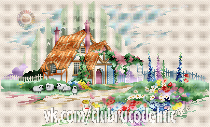 Hollyhock cottage (700x423, 513Kb)