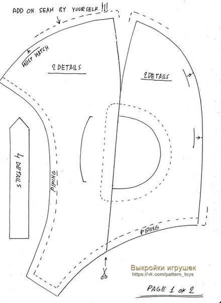 Кепка для куклы выкройка
