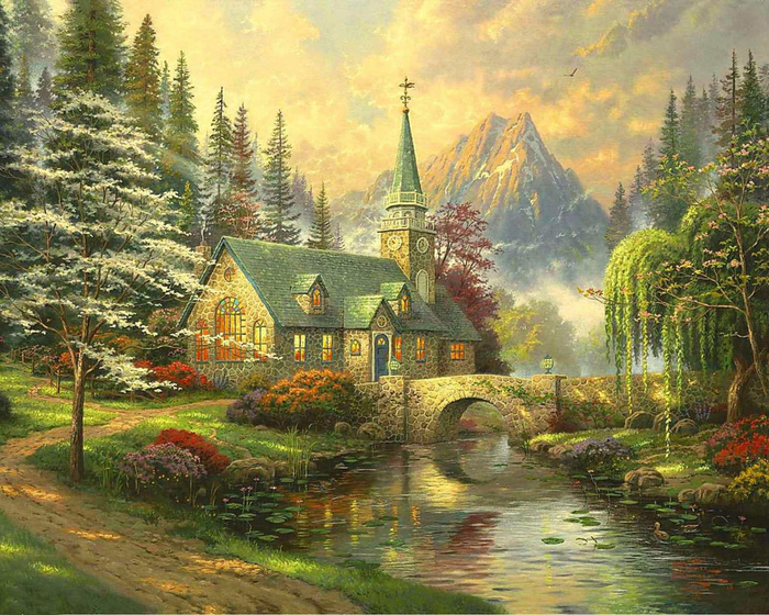 Thomas-Kinkade-Oil-painting-Art-printing-on-the-canvas-Home-wall-decoration-The-scenery-church-stone (700x560, 575Kb)
