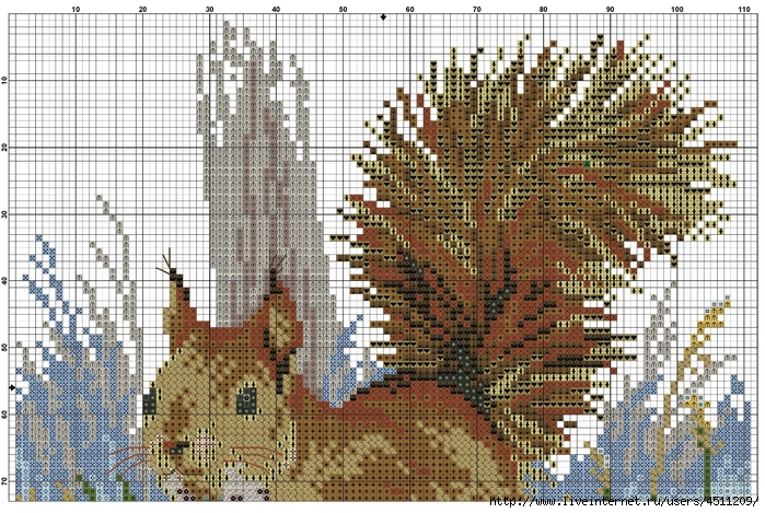 Белка вышивка гладью схема