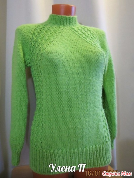 Вязание свитера регланом сверху с подробным описанием и фото-видео мастер-классом