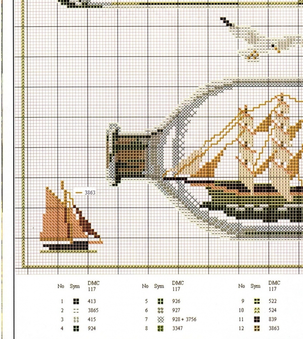 Чайка схема вышивки крестом - 93 фото