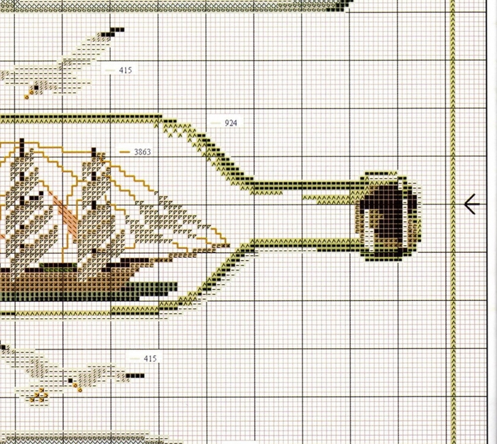 Чайка схема вышивки крестом - 93 фото