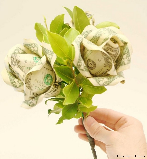 Цветок манигами. Как сделать цветок из денег. Пошаговый мастер-класс с фото
