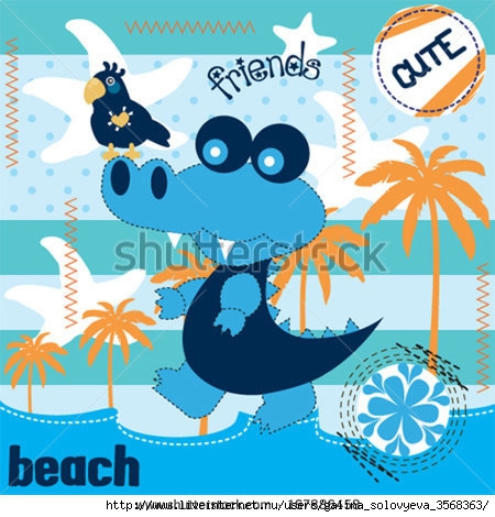 stock-vector-cute-alligator-and-parrot-on-the-beach-vector-illustration-167886458 (450x470, 148Kb)