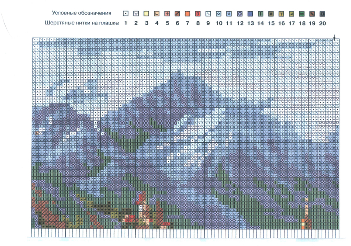 Горное озеро риолис схема вышивки