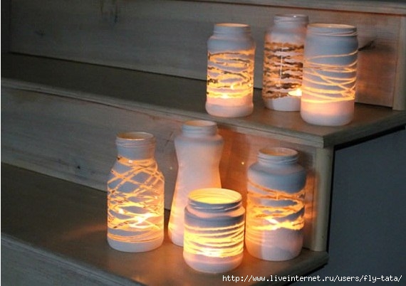 Лампы своими руками, подвесные светильники из стеклянных банок.