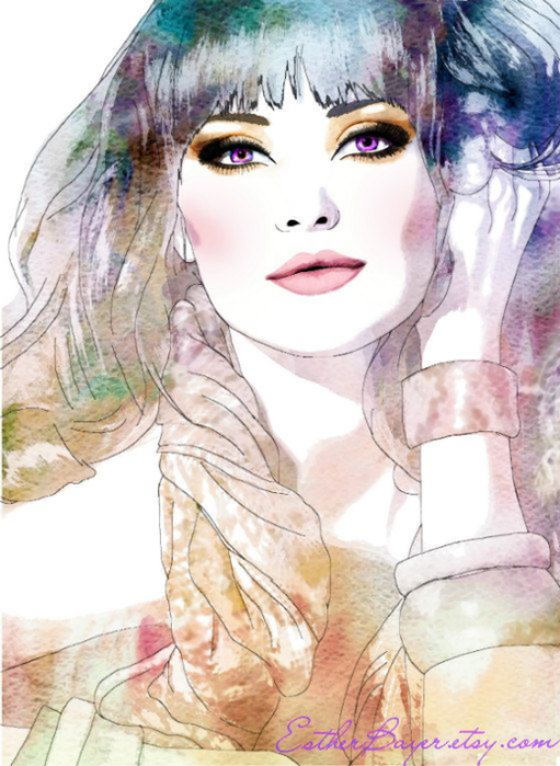 Exotic Efflorescence - Watercolor Fashion (511x700, 356Kb)