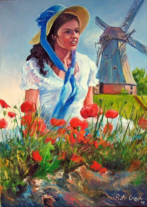 Girl_and_windmill_by_Dreamnr9 (497x700, 450Kb)