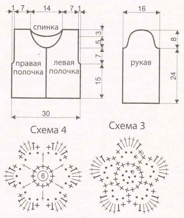 Жакет для девочки крючком схема