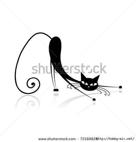 stock-vector-graceful-black-cat-silhouette-for-your-design-72189820 (450x470, 40Kb)