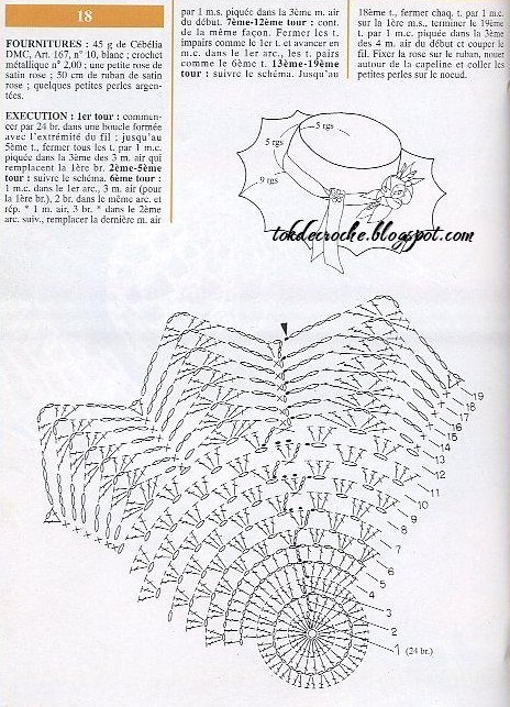 Шляпа с бантом крючком схема и описание