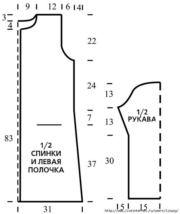 Пальто схема цветная