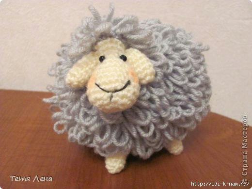 как связать овцу, вязаная овца, схема вязания овечки, символ 2015 года,  