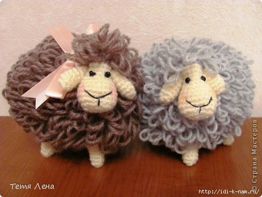 как связать овцу, вязаная овца, схема вязания овечки, символ 2015 года,  